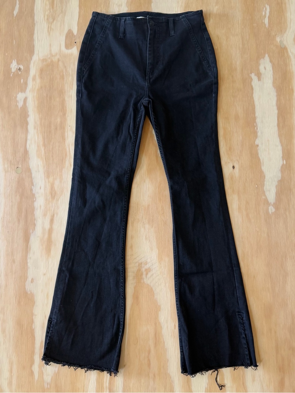 We The Free Level Up Slit Slim Black Flare Jeans